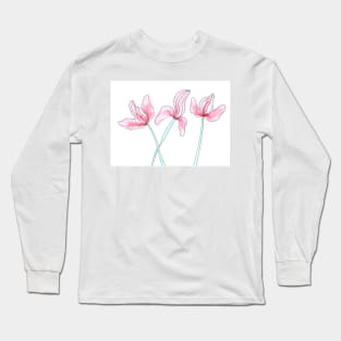 Watercolor, flowers, floral, flower, art decoration, sketch. Illustration hand drawn modern Long Sleeve T-Shirt